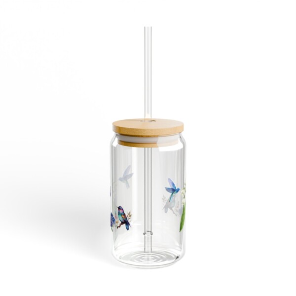 Sipper Glass 16oz Eco-Friendly Drinkware - Violet Pollinators - Image 4