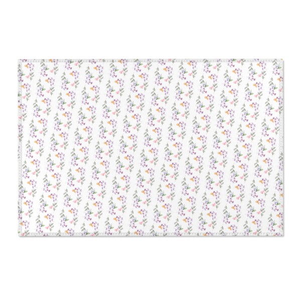 Floral Pattern Area Rug - Butterflies Drifting