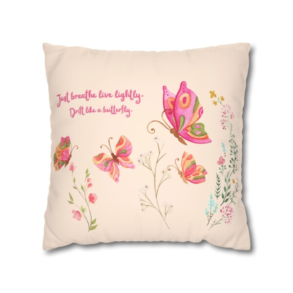 Faux Suede Pillowcase Lightly Decorative Cushion - Butterflies Drifting - Image 9