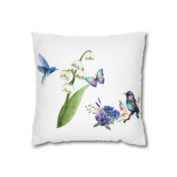 Vibrant Nature-Inspired Square Pillowcase - Violet Pollinators