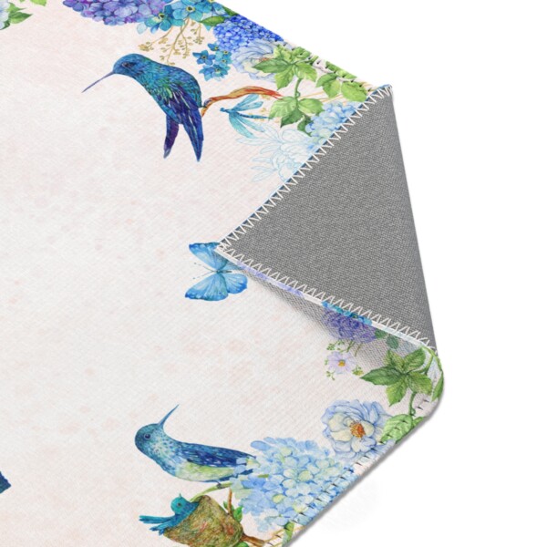 Floral Hummingbird Area Rug - Watercolor Collection - Wildlife Support - Image 2