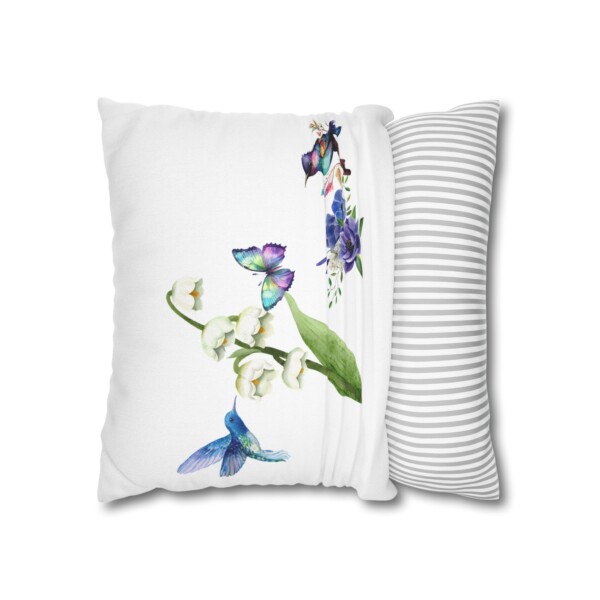 Vibrant Nature-Inspired Square Pillowcase - Violet Pollinators - Image 4