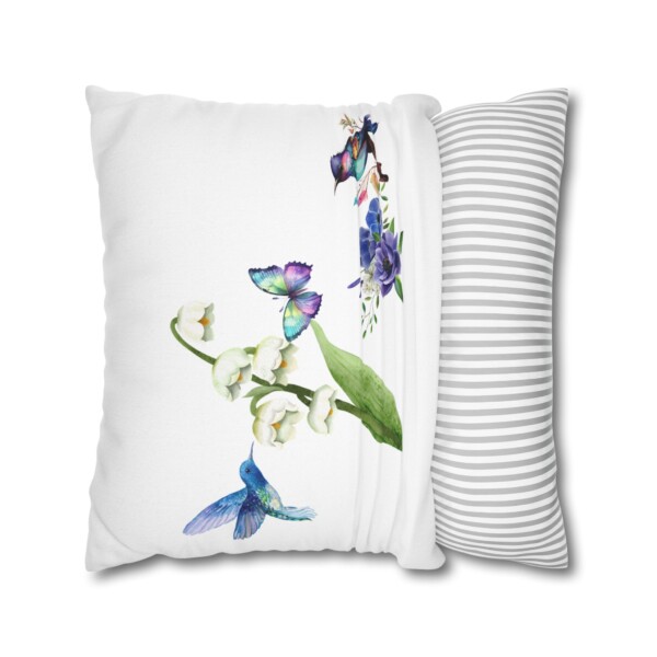 Vibrant Nature-Inspired Square Pillowcase - Violet Pollinators - Image 8