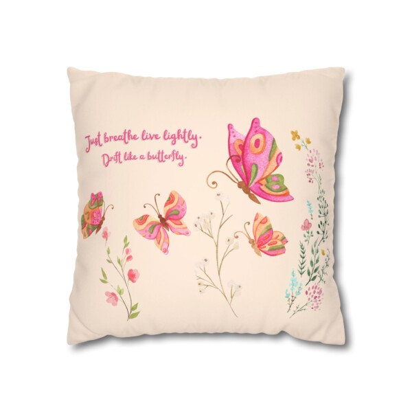 Faux Suede Pillowcase Lightly Decorative Cushion - Butterflies Drifting - Image 5