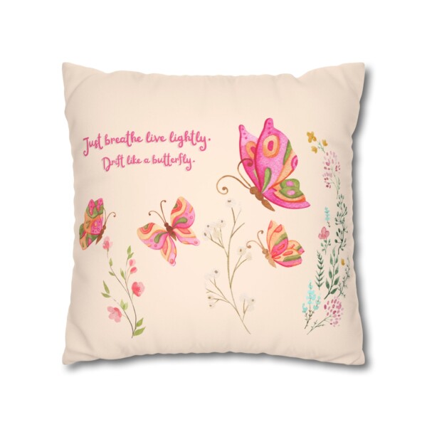 Faux Suede Pillowcase Lightly Decorative Cushion - Butterflies Drifting - Image 11