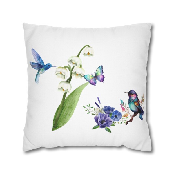 Vibrant Nature-Inspired Square Pillowcase - Violet Pollinators - Image 7