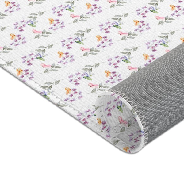 Floral Pattern Area Rug - Butterflies Drifting - Image 3