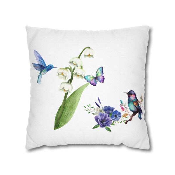 Vibrant Nature-Inspired Square Pillowcase - Violet Pollinators - Image 5
