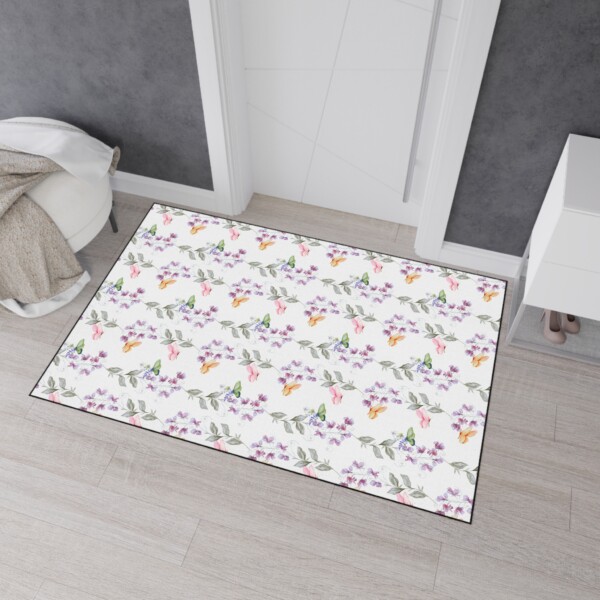 Floral Heavy Duty Floor Mat - Durable Indoor/Outdoor Rug for Home Décor - Butterfly Drifting - Image 4