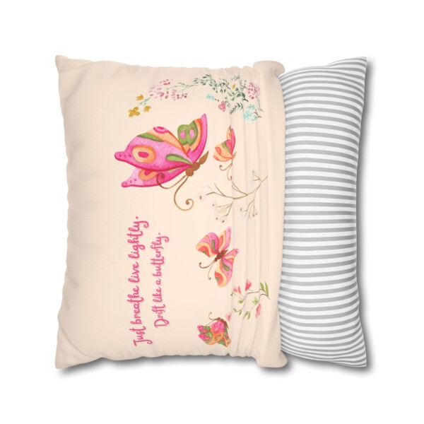 Faux Suede Pillowcase Lightly Decorative Cushion - Butterflies Drifting - Image 14