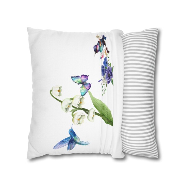Vibrant Nature-Inspired Square Pillowcase - Violet Pollinators - Image 6