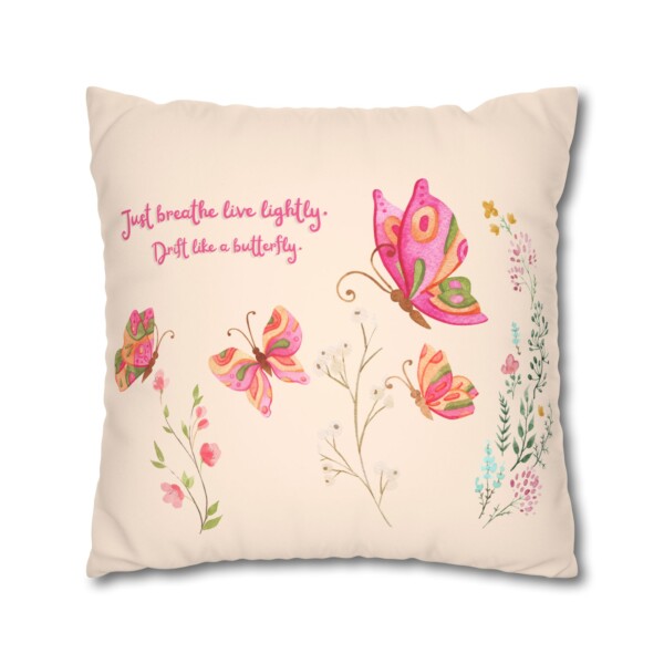 Faux Suede Pillowcase Lightly Decorative Cushion - Butterflies Drifting - Image 15