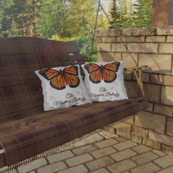 Outdoor Pillow - Decorative Throw Cushion for Garden and Patio - The Monarch Butterfly - Image 4