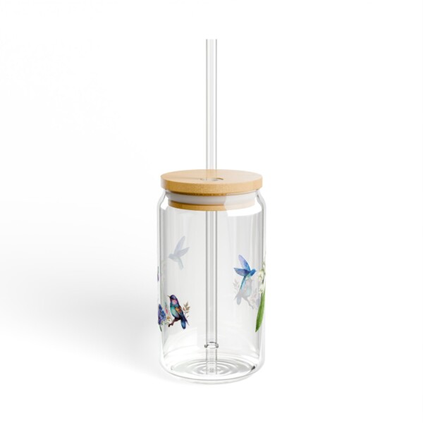 Sipper Glass 16oz Eco-Friendly Drinkware - Violet Pollinators - Image 2