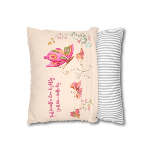 Faux Suede Pillowcase Lightly Decorative Cushion - Butterflies Drifting - Image 4