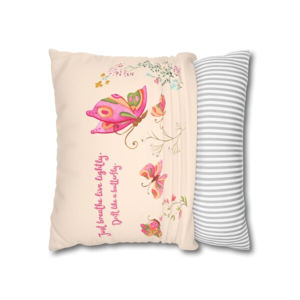Faux Suede Pillowcase Lightly Decorative Cushion - Butterflies Drifting - Image 6