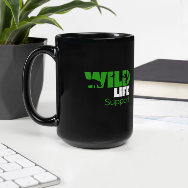Black Glossy Mug - Wildlife Support