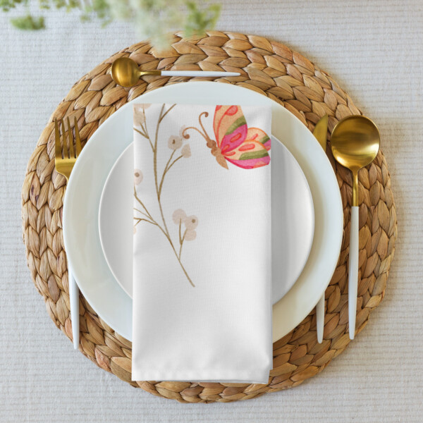 Cloth napkin set - Butterflies Drifting - Image 2