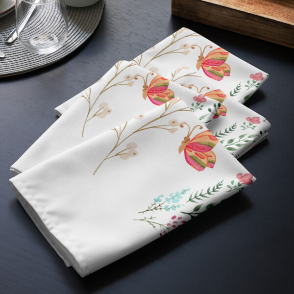 Cloth napkin set - Butterflies Drifting - Image 3
