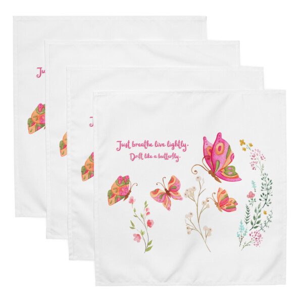 Cloth napkin set - Butterflies Drifting - Image 4
