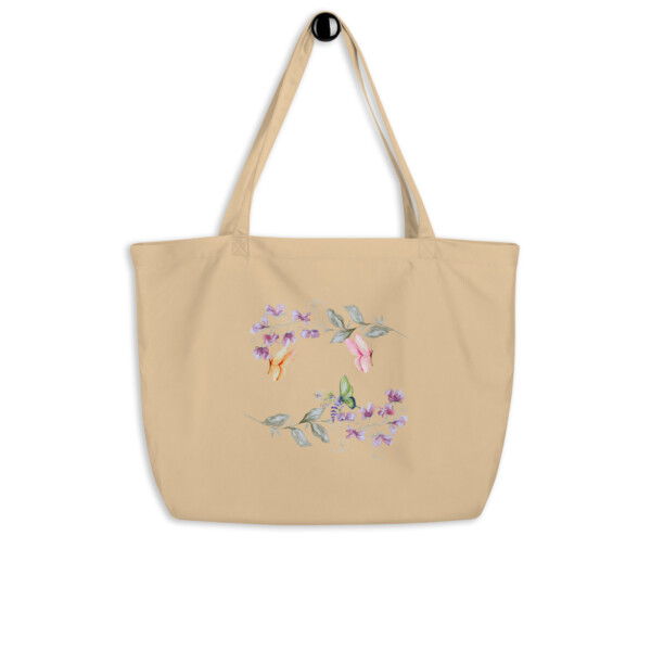 Large organic tote bag - Butterflies Drifting