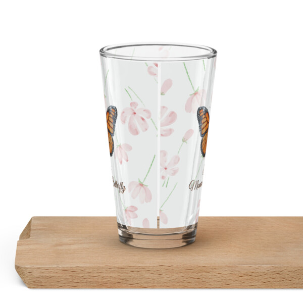Shaker pint glass - The Monarch Butterfly