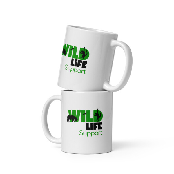 White glossy mug - Wildlife Support - Image 2