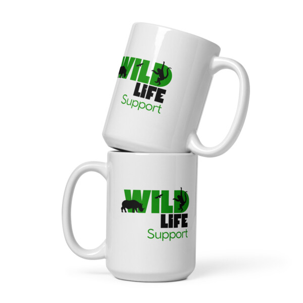 White glossy mug - Wildlife Support - Image 3