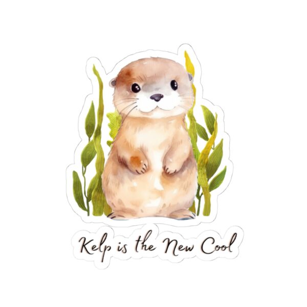 Kelp is the New Cool Otter Kiss-Cut Stickers – Cute Ocean Animal Decor for Nature Lovers - Image 4