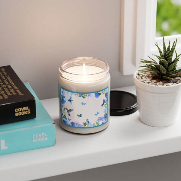 Floral Aromatherapy Soy Candle | 9oz - Relaxing Home Fragrance for All Occasions - Hummingbirds and Butterflies - Image 16