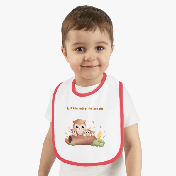 Baby Contrast Trim Jersey Bib - Wild Babies Friends - Image 11