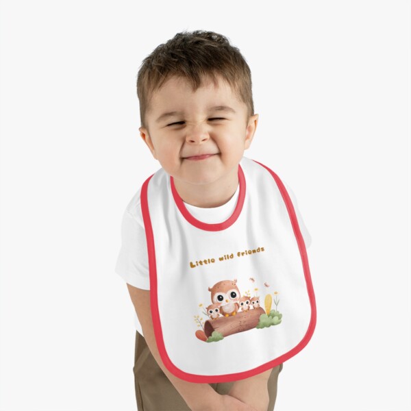 Baby Contrast Trim Jersey Bib - Wild Babies Friends - Image 12