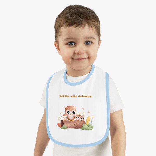 Baby Contrast Trim Jersey Bib - Wild Babies Friends - Image 5