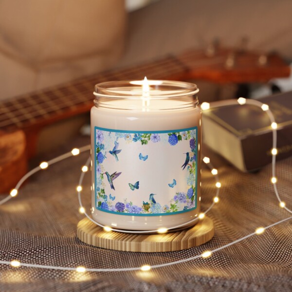 Floral Aromatherapy Soy Candle | 9oz - Relaxing Home Fragrance for All Occasions - Hummingbirds and Butterflies - Image 3