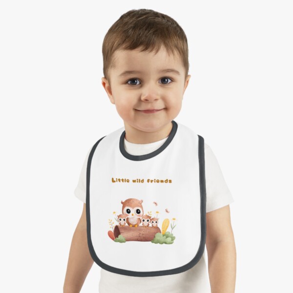 Baby Contrast Trim Jersey Bib - Wild Babies Friends