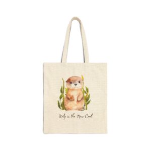 Kelp is the New Cool Otter Cotton Canvas Tote Bag
