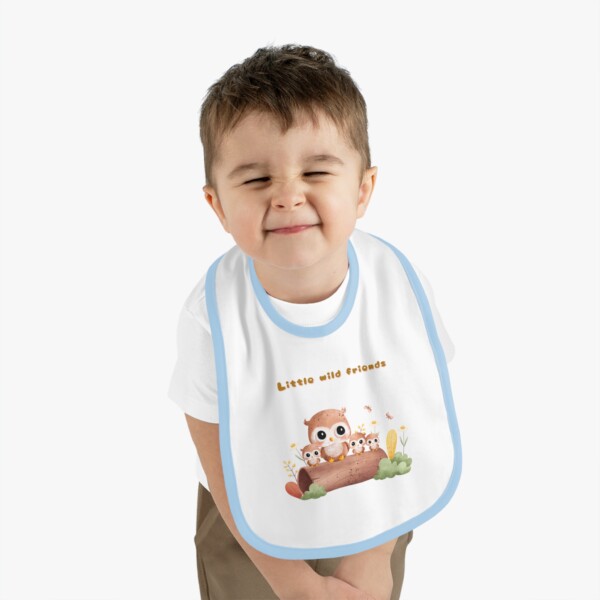 Baby Contrast Trim Jersey Bib - Wild Babies Friends - Image 6
