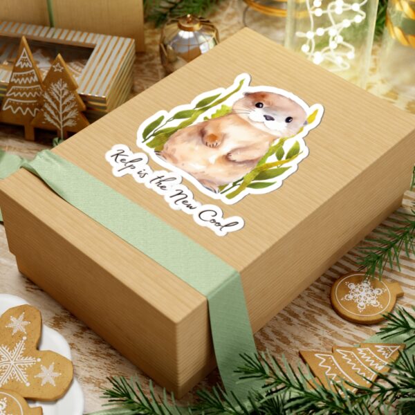 Kelp is the New Cool Otter Kiss-Cut Stickers – Cute Ocean Animal Decor for Nature Lovers - Image 9
