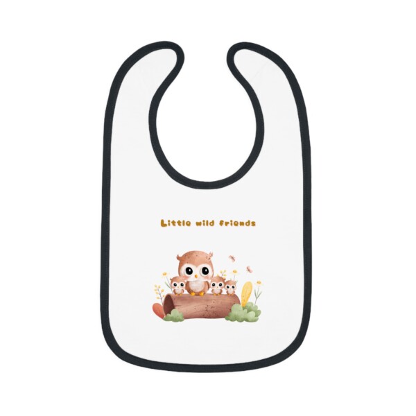 Baby Contrast Trim Jersey Bib - Wild Babies Friends - Image 2