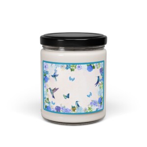 Floral Aromatherapy Soy Candle | 9oz - Relaxing Home Fragrance for All Occasions - Hummingbirds and Butterflies